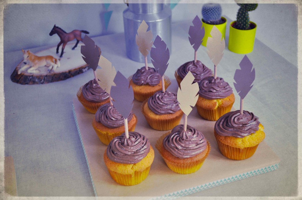 cupcakes toppers plumes