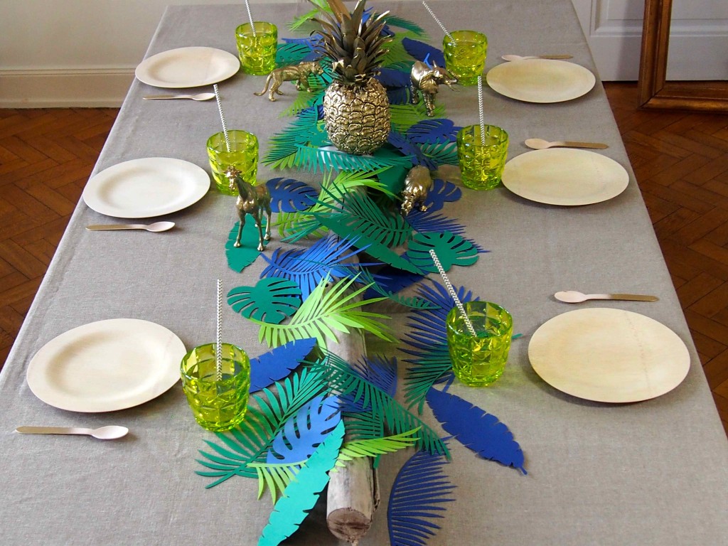 décoration de table jungle