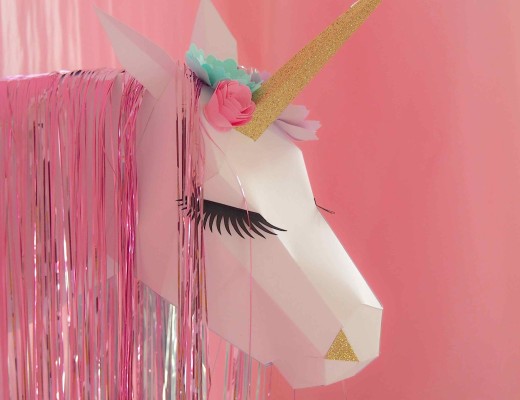 trophée licorne en papier