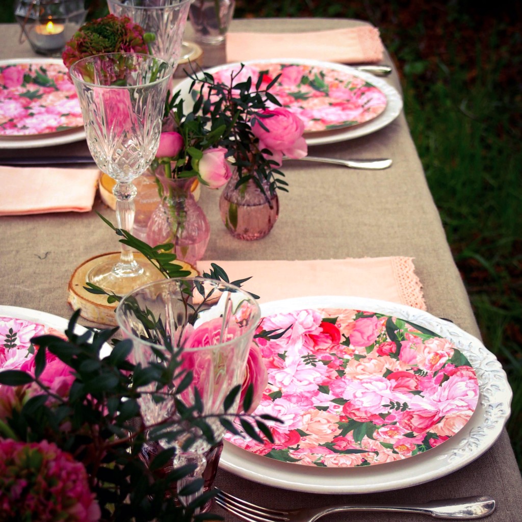 assiette motif fleurs