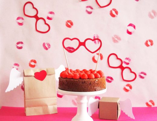 cake topper lunettes coeur