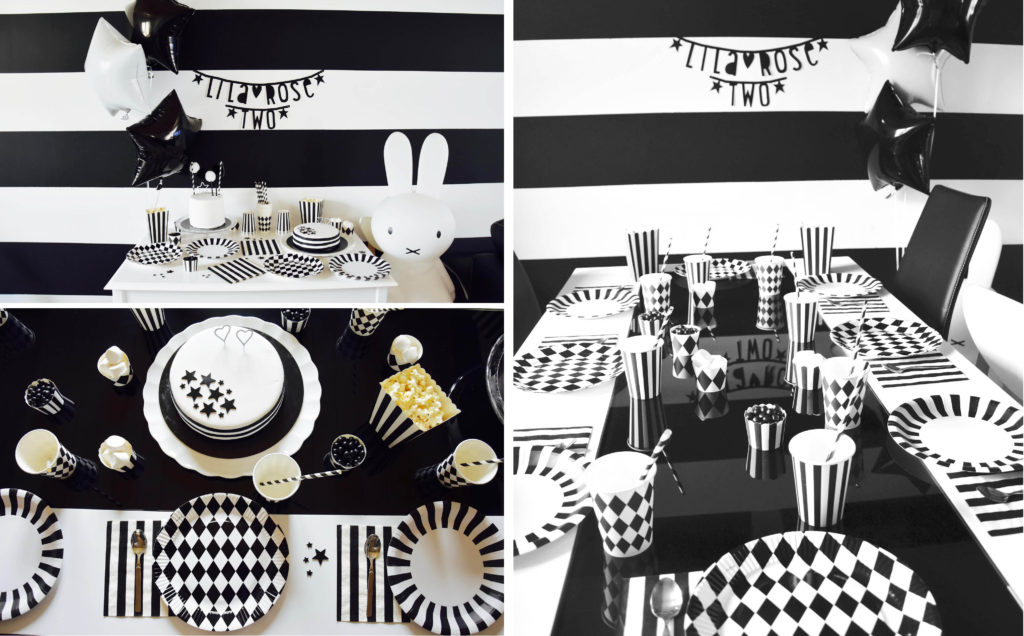 anniversaire enfant theme noir te blanc