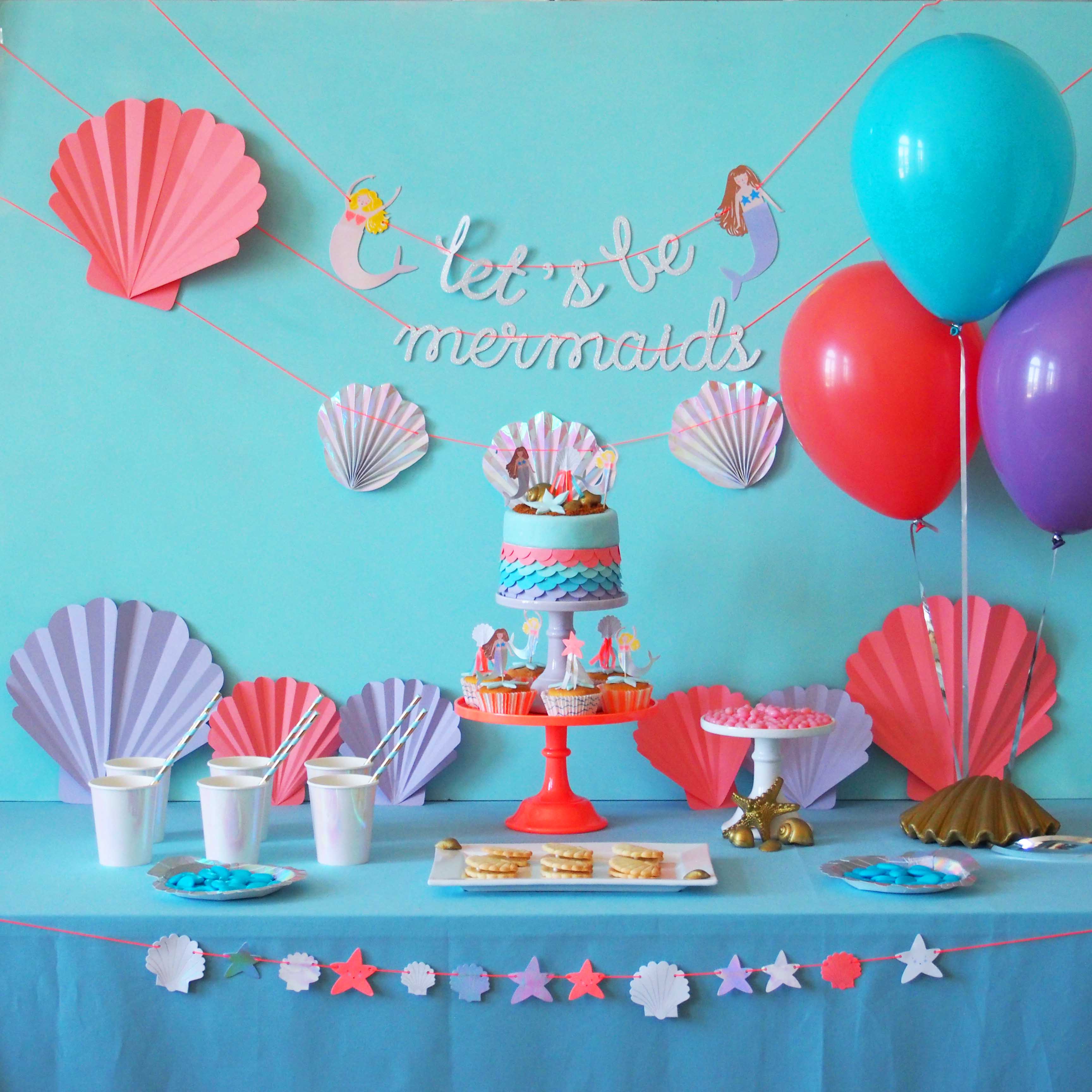 Anniversaire Sirène: Jeux et Décorations à imprimer - Birthday