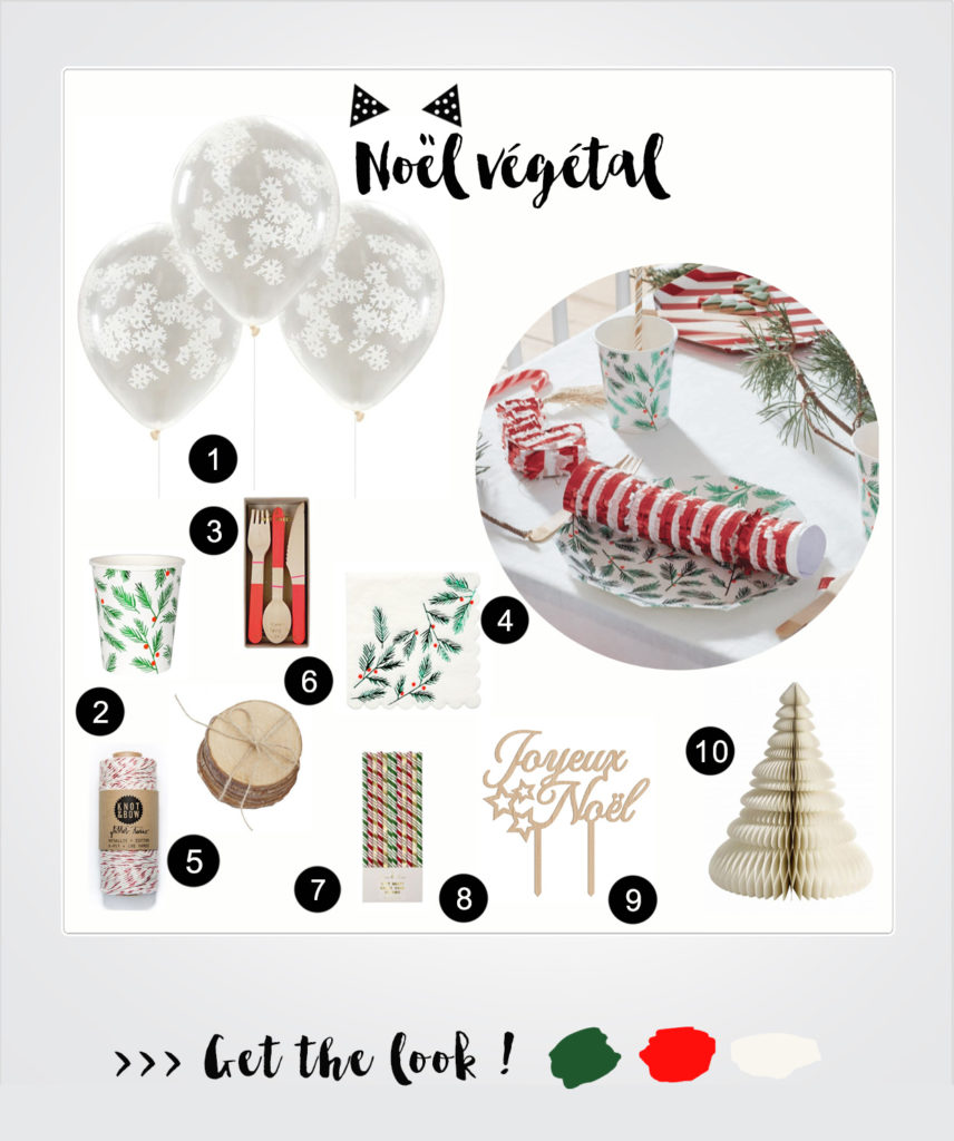 table noël déco végétal