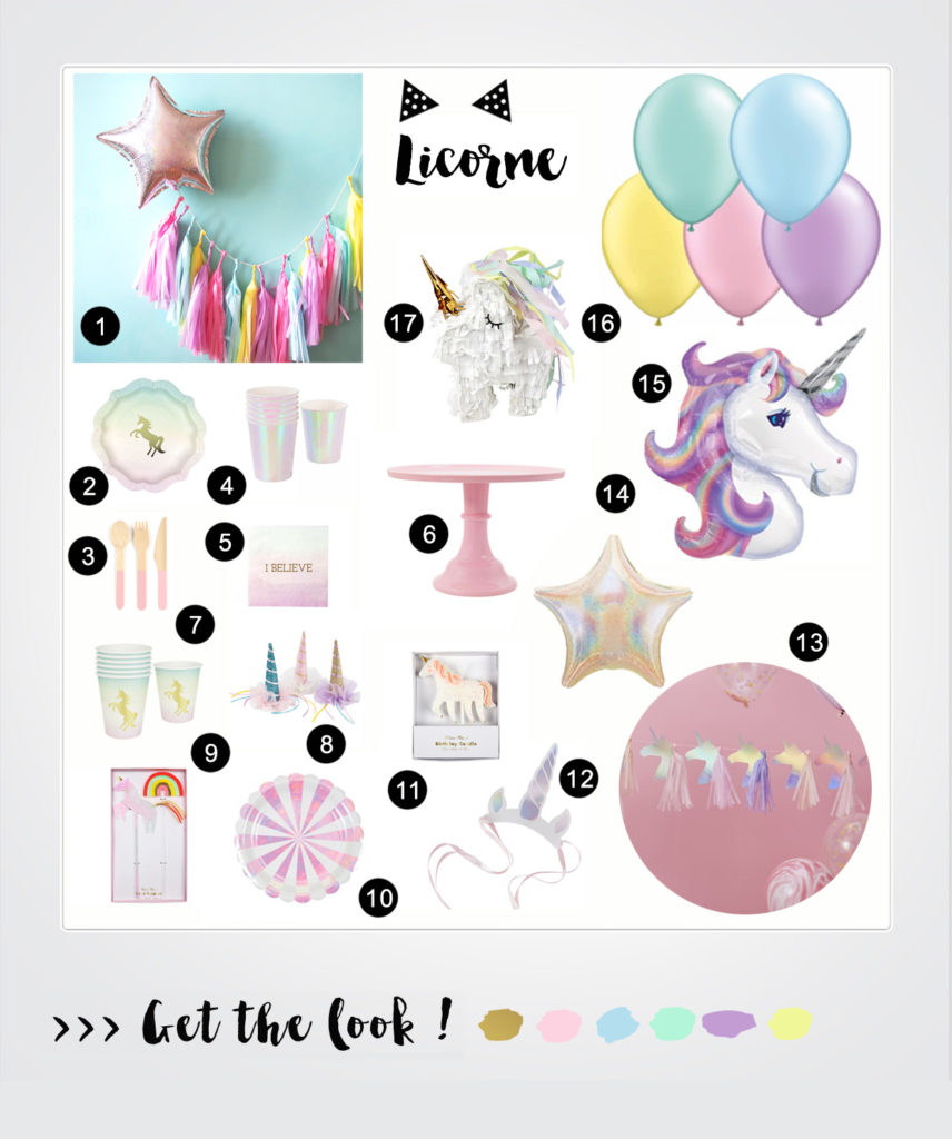 anniversaire thème licorne