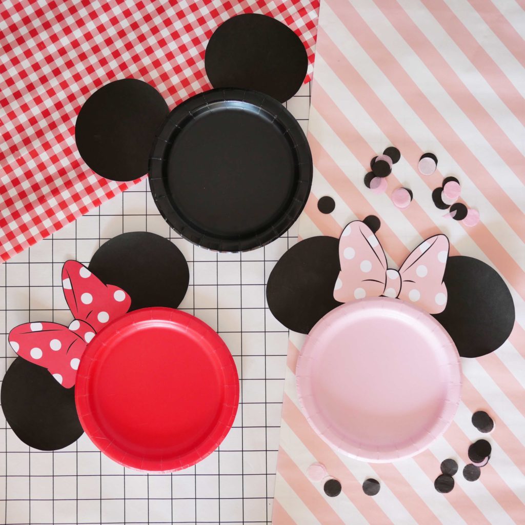 assiettes anniversaire Mickey Minnie 