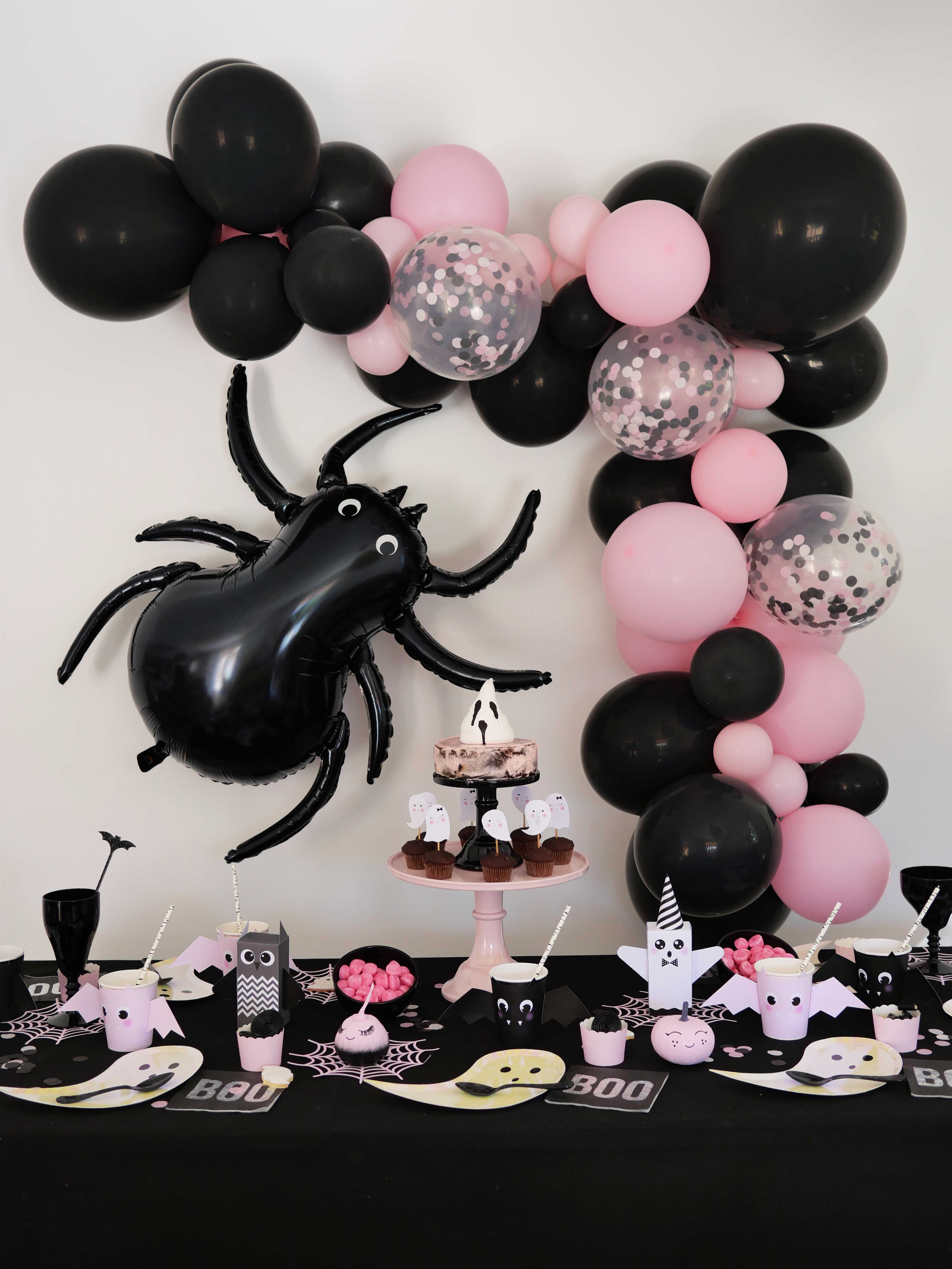 Ballon Anniversaire Rose & Noir - Livraison de ballons