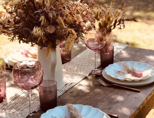 table fleurs séchées