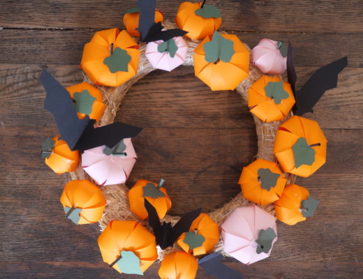 couronne citrouilles en papier