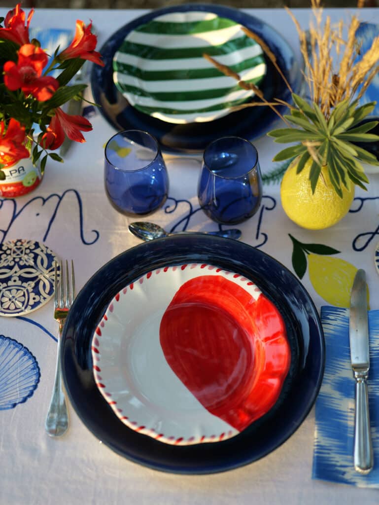 assiette coeur rouge